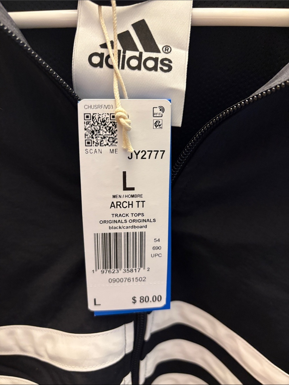 adidas Black and Tan Colorblock Hooded Track Jacket - Picture 2 of 2